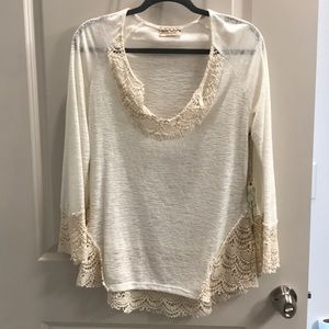 Buckle Lace 3/4 sleeve Blouse